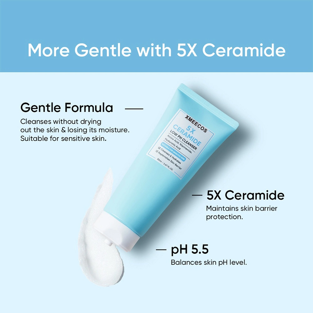 Cosmetic Skincare Set Ceramide Cleanser + Moisture Gel + Clay Mask+Toner Serum Skin Barrier Repair