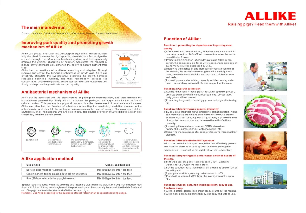 Veterinary Feed Additives Allike Promoting Animal Growth Weight Gain for Chicken Pig